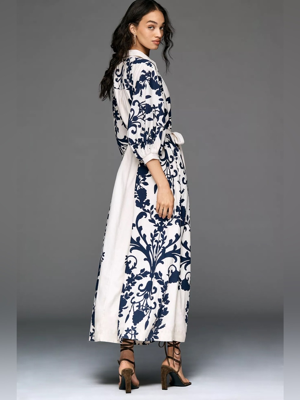 NWT Anthropologie Maeve Mona Linen Blend Maxi Shirtdress - Picture 3 of 6